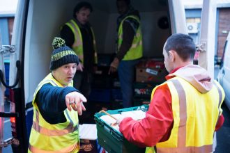 FareShare Northern Ireland volunteers loads a van with food that might otherwise have gone to waste, which will be delivered to charities across the country
