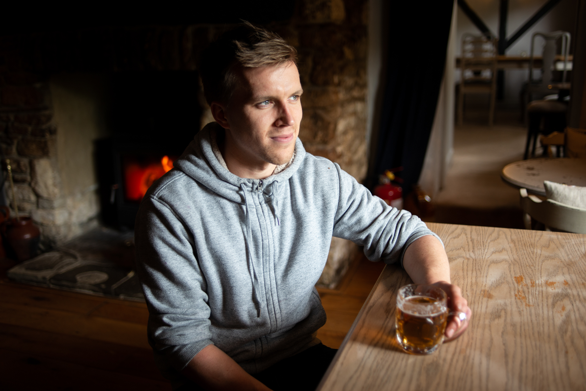 Alex from Earth Ale having a break from foraging for wild hops for his next brew